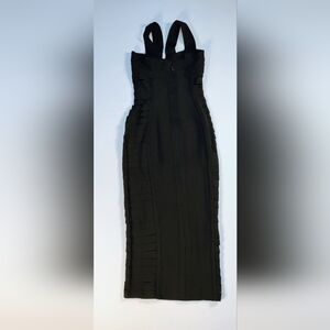 Black Pleated Pencil Skirt